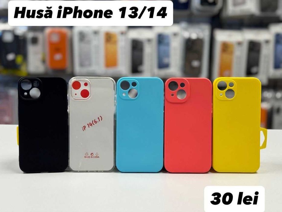 Husă silicon, folie, cablu, încărcător iPhone 14/13