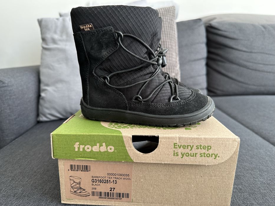Детски зимни боти Froddo Barefoot Tex Track Wool, номер 27