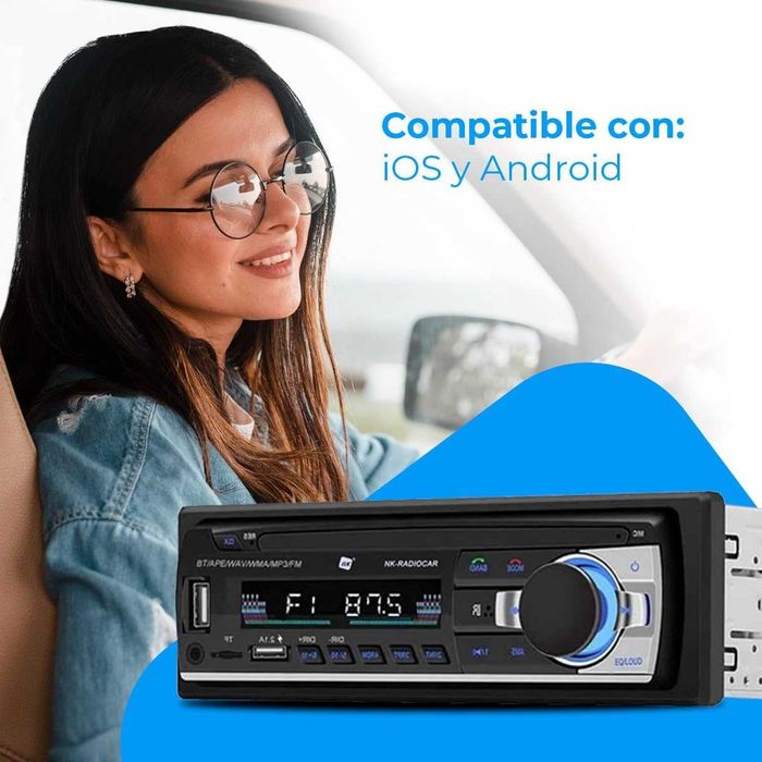 Аудио MP3 Плеър за Кола NK, Bluetooth, Radio, AUX Function, Dual USB Port, 4x40W
