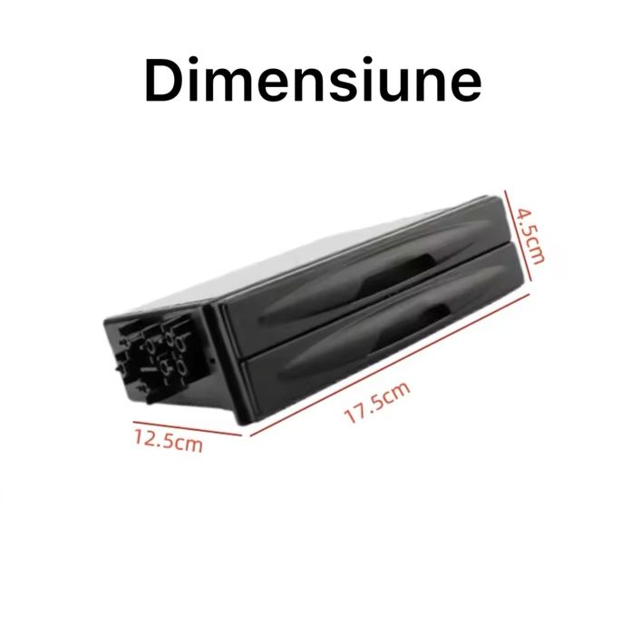 Suport pahare auto universal 2 in 1, 1 DIN Multifunctional, Negru