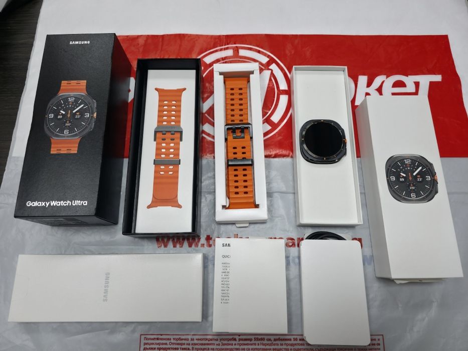 47mm Samsung Galaxy watch Ultra Техномаркет Гаранция 2026 Titanium Orange