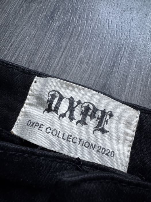 Blugi negri rătăciți / distressed Dxpe Collection 2020 cu imprimeu carouri