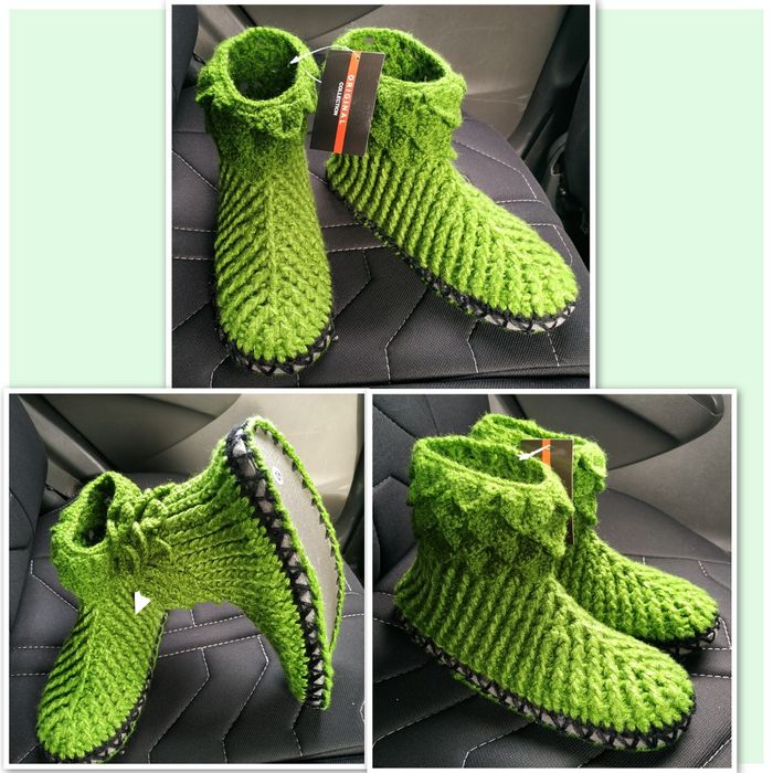 Вязаные домашние сапожки не скользящие мягкие и удобные