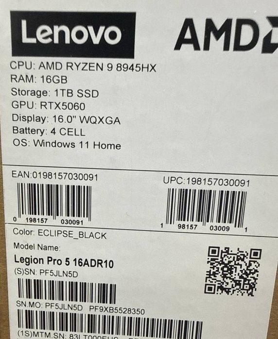 Игровой ноутбук Lenovo LEGION PRO 5 16ADR10 (USA)