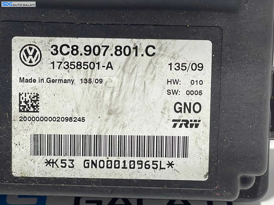 Modul Unitate Calculator Frana de Mana Electrica Volkswagen Passat CC 2008 - 2012 Cod 3C8907801C 3C8.907.801.C [L3282]