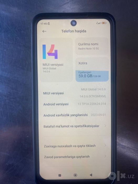 Redmi not 10.5g sotiladi