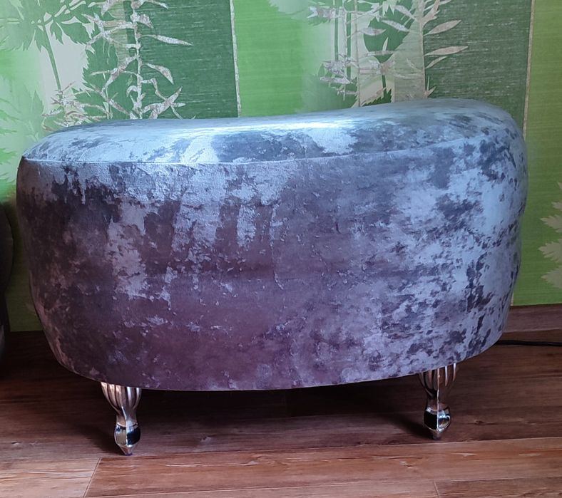 Пуфик велюр серый