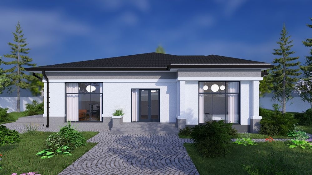 Complex nou!!! Case de vânzare în Tomesti. Suprafața utila 107.  3 camere, 2 bai, living+bucătărie. Teren 500m. 180000 euro.