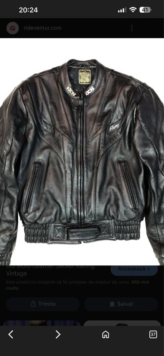 Geaca moto v IXS  flame din piele vintage
