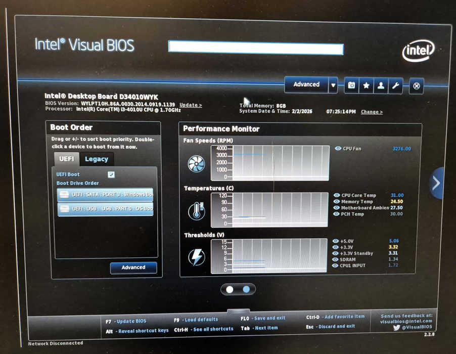 Мини компютър Intel NUC D34010WYK – i3-4010U, 8GB RAM, 256GB SSD
