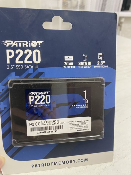 SSD Patriot P220 1TB 2.5" SATA III.