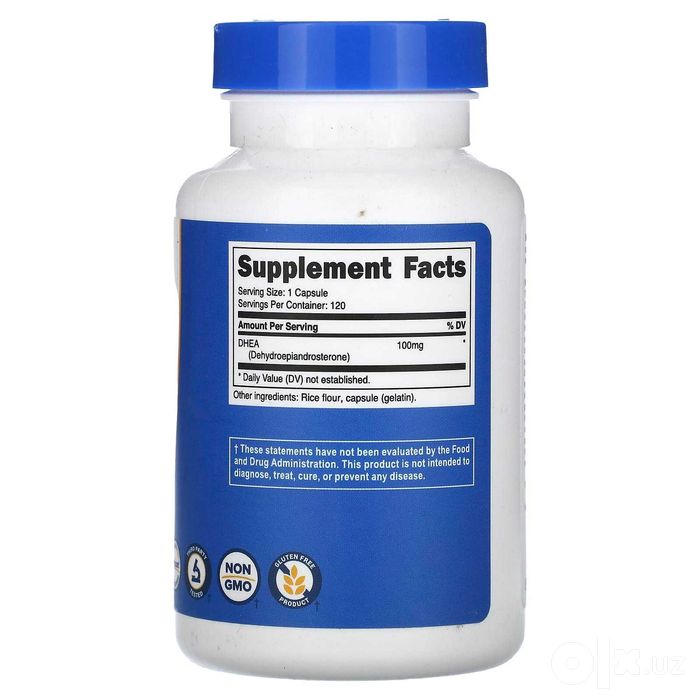 Nutricost, ДГЭА [DHEA], 100 мг, 120 капсул