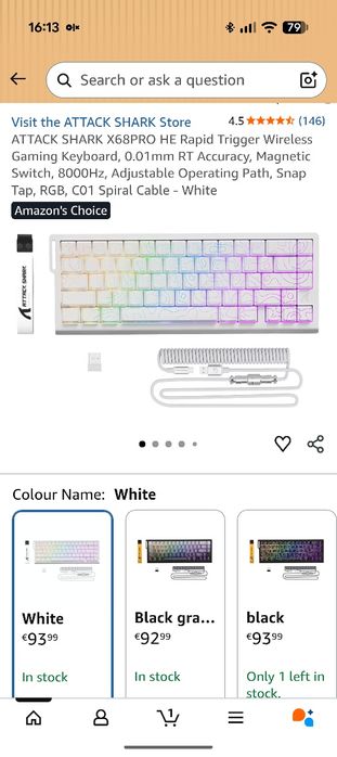 NOU - Tastatura Gaming Wireless - Attack Shark X68 Pro HE - Magnetic