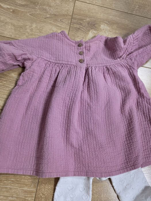 Next rochie bebe 3-6 luni mov cu lebada