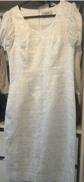 Rochie Nissa de seara alba marimea 42