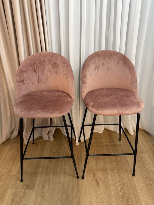 Scaune bar roz catifea the home