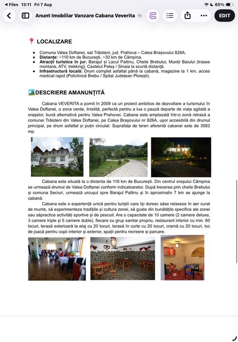 Pensiune de vanzare