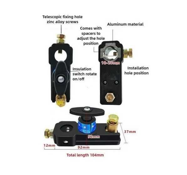 Ключ маса, превключвател, прекъсвач, изолатор на акумулатор, 12-24V