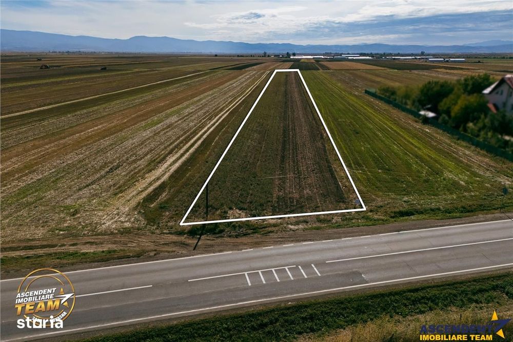 FILM! Teren intravilan 7.500 mp, deschidere dubla, DN11 (E574), Cernat