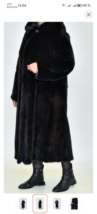 Шуба чёрный бриллиант Норка