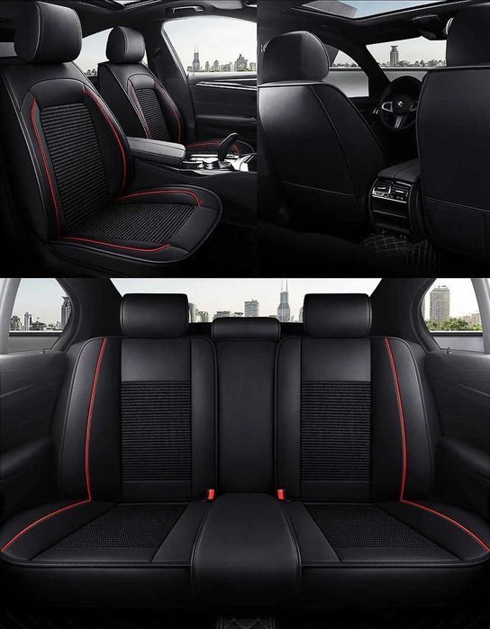 Луксозна универсална автомобилна тапицерия кожа + текстил - различни цветове