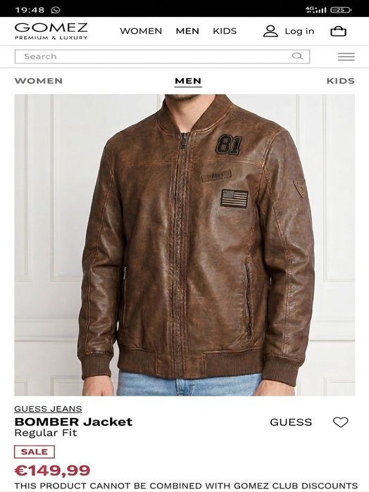 Geacă bomber Guess de piele