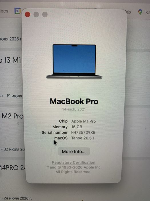 Apple MacBook Pro m1 1tb