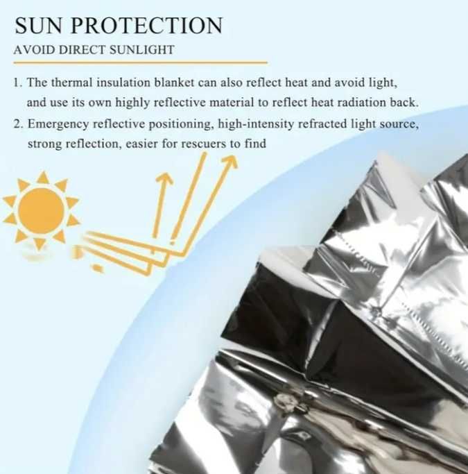 Pătură izoterma supraviețuire situatii Urgență 210x130 Hipoalergenica