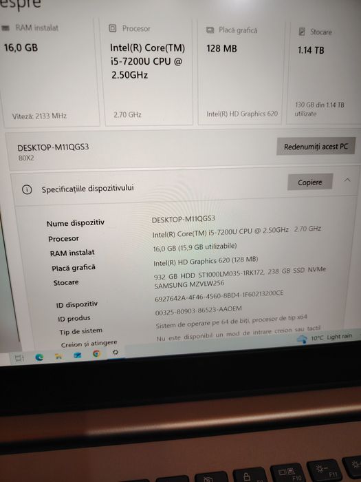 Lenovo Ideapad 520s -ultraportabil- Ssd+Hdd , 16gb Ram
