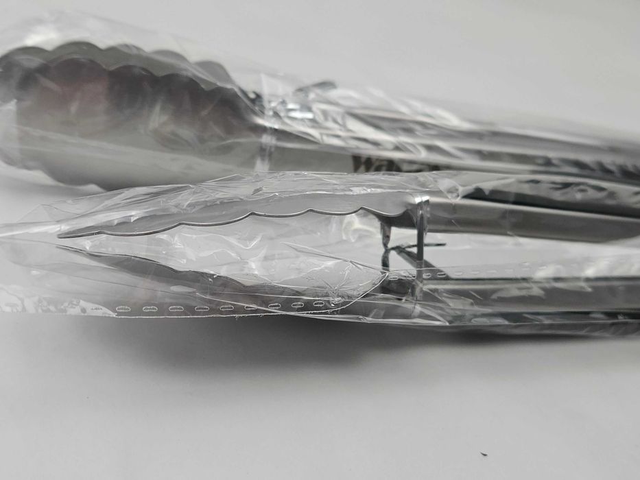 Set 2 clesti bucatarie din inox, 23 cm si 30,5 cm, cu blocare, maner silicon antiderapant