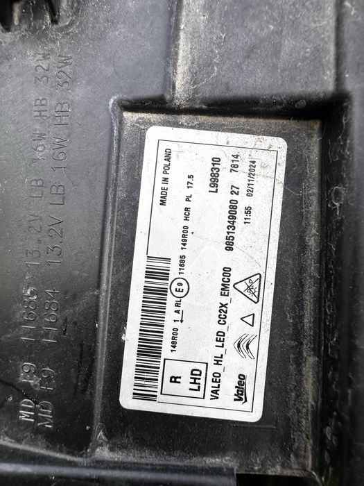 Far dreapta full led citroen C3.cod:9851349080