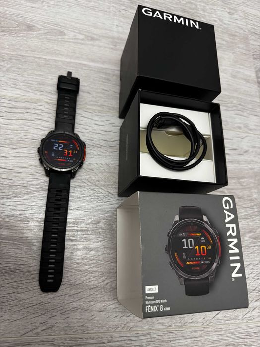 Smartwatch Garmin fenix 8, 47mm, AMOLED ca NOU, garantie eMag 2ani