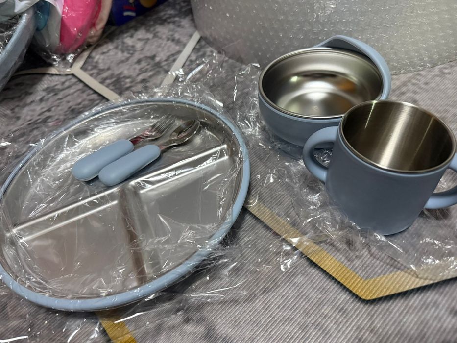 Комплект детская силикон посуда