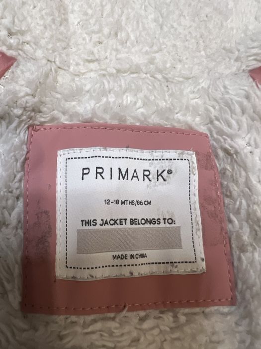 Geaca impermeabIla imblanita Primark, roz, marimea 86 / 12-18 luni