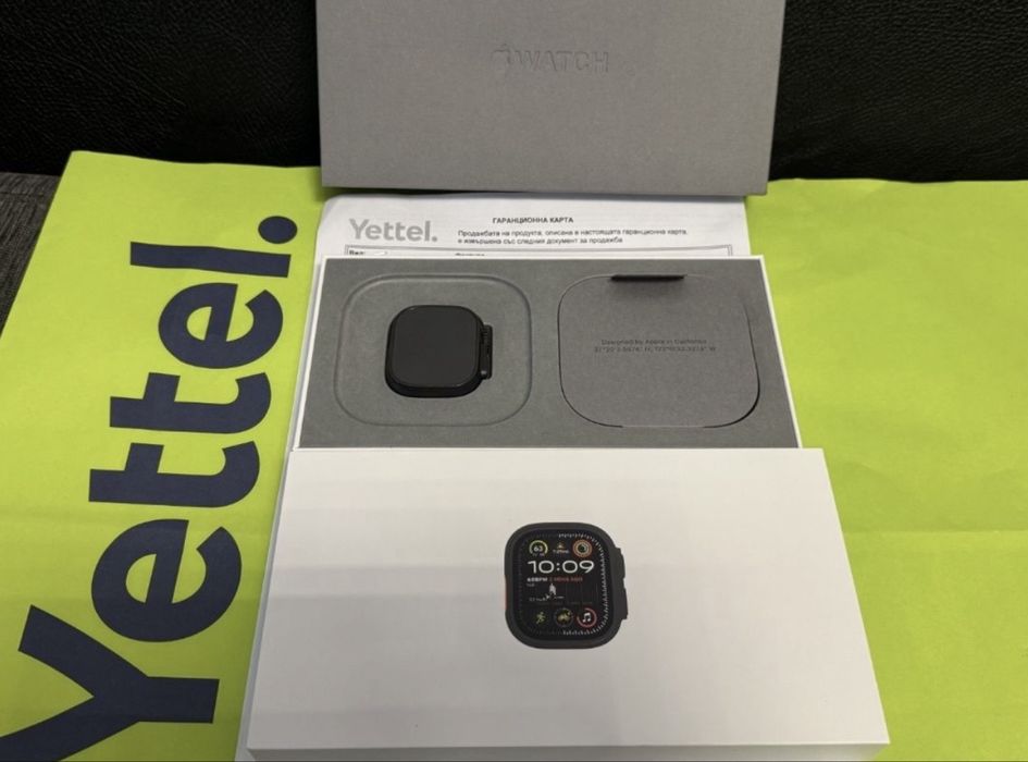 ***КАТО НОВ 49mm Apple watch Ultra 2 Гаранция Yettel 2026г. Black