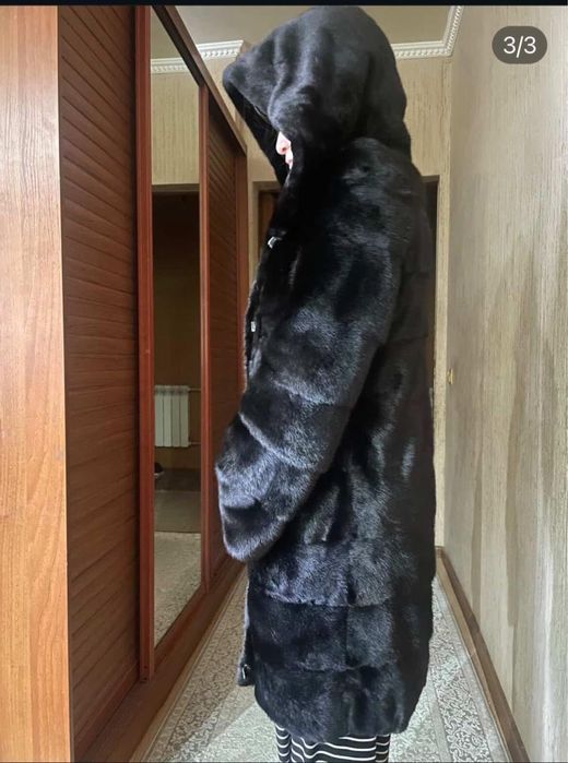 шуба норковая черный бриллиант