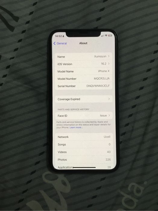 iphone X 87%yomkost radnoy