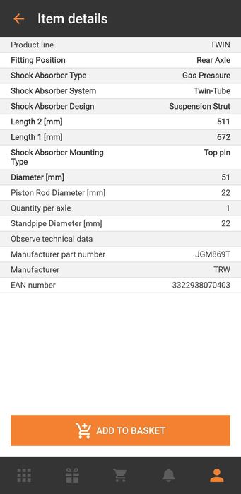 Задни амортисьори TRW Alfa Romeo GT/147