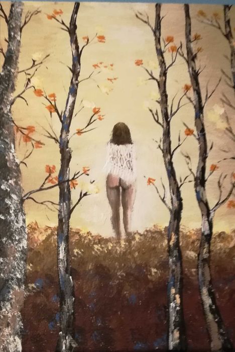 Doua picturi semnate-Fata ratacita 40x30, verificare colet