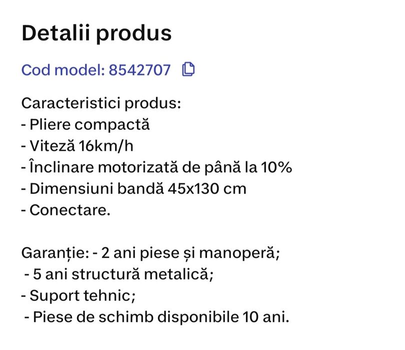 Banda de alergat pliabila RUN500