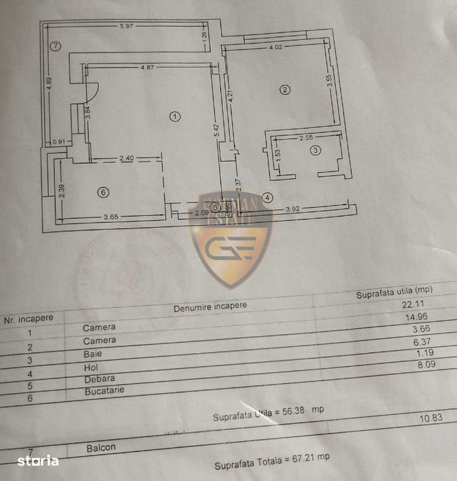 2 camere, Mamaia Nord, JT Tower et 2, 67mp, balcon 11mp, centrala gaz,