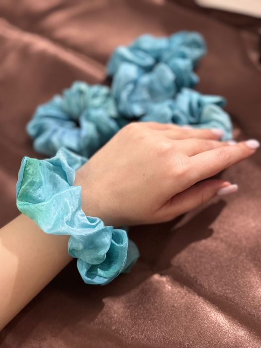 Ръчна изработка Скрънч за коса от естествена коприна