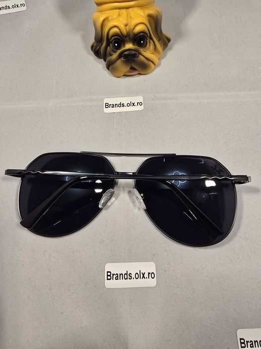 Promotie - Ochelari de soare Ray-Ban Aviator, lentile negre polarizate antireflex, rama neagra pilot shaped