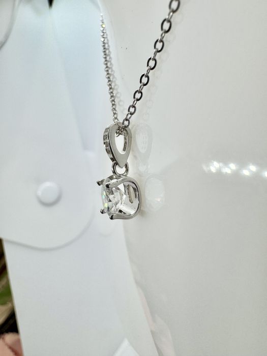 Сребърно колие с мойсанит (диамант) 1 карат