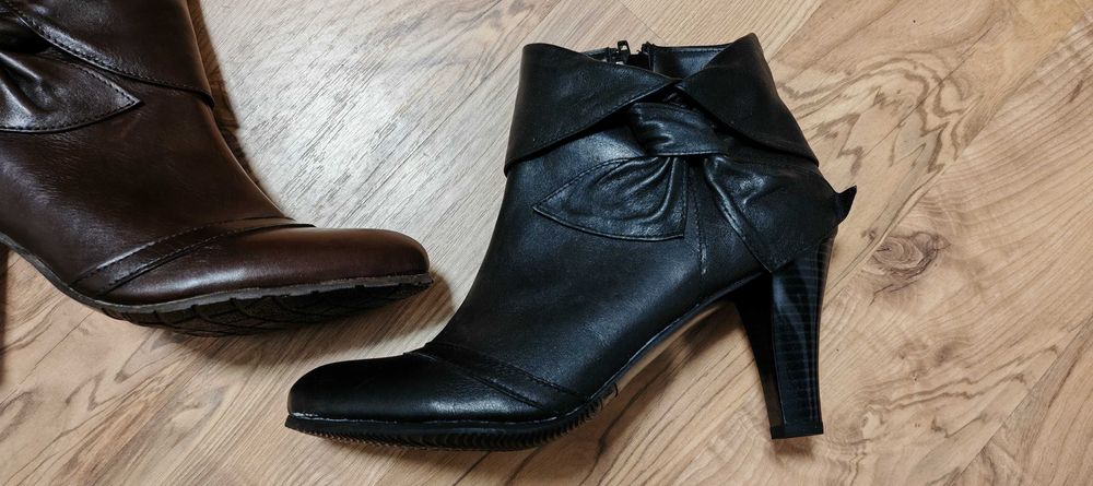 Нови Елегантни Български Боти от Естествена Кожа (Номер 38) цвят кафяв