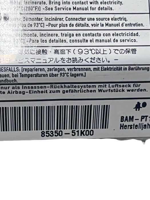 Airbag Scaun Dreapta Fata Opel Agila B H08 2008 - 2014 85350-51K00