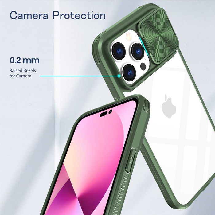 Husa Premium transparenta cu protectie metalica pt. iPhone 14 / 14 Pro