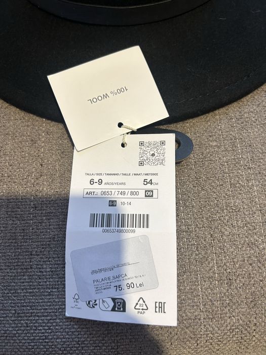 Palarie lana Zara  noua