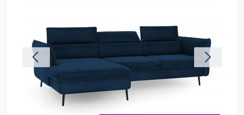 Мека мебел в тъмносин цвят, велур