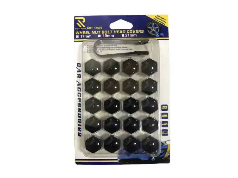Капачки за болтове на джанти 17мм, ЧЕРНИ - 20 броя.